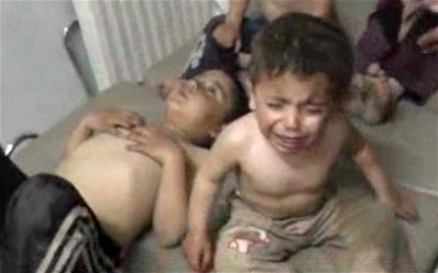 Syrian child cries