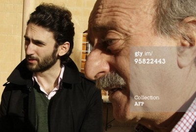 MP Walid Jumblatt  ( R)  with his son Taymour