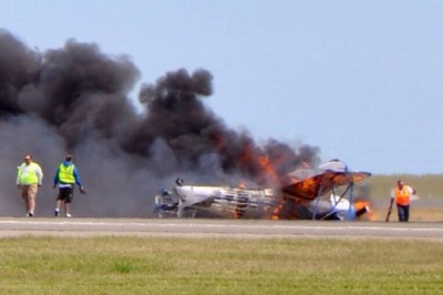 Stearman biplane crashes