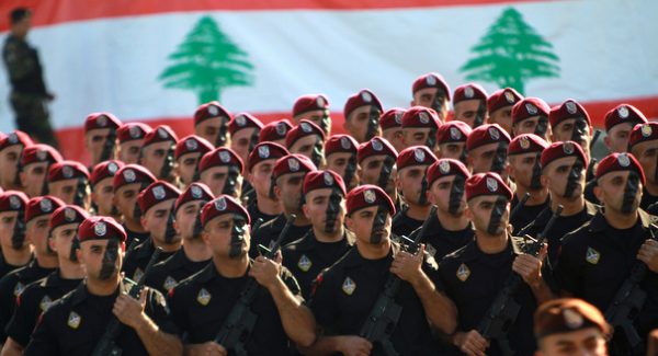Lebanese army forces march during a military parade marking Lebanon's   Independence Day in downtown Beirut on November 22, 2011. AFP PHOTO/ANWAR AMRO (Photo credit should read ANWAR AMRO/AFP/Getty Images)