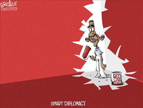 obama syria red line cartoon diplomacy