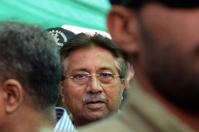 Former Pakistani president Pervez Musharraf is escorted by soldiers as he arrives at court in Islamabad in April. Agence France-Presse/Getty Images 