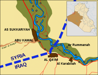 Qaim crossing syria iraq map