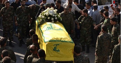 A file photo of the  funeral of a Hezbollah fighter killed in the Syrian war 