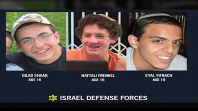 The three Israel teens  that were kidnapped and later killed