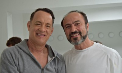 Abdo with Tom Hanks during the filming of A Hologram for the King (directed by Tom Tykwer, released next year).