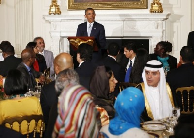 President Barack Obama speaks while hosting an Iftar dinner at the White House in Washington July 14, 2014. (Photo : Reuters)