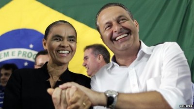 Analysts say Mr Campos' running mate, Marina Silva (L), could replace him as presidential candidate 