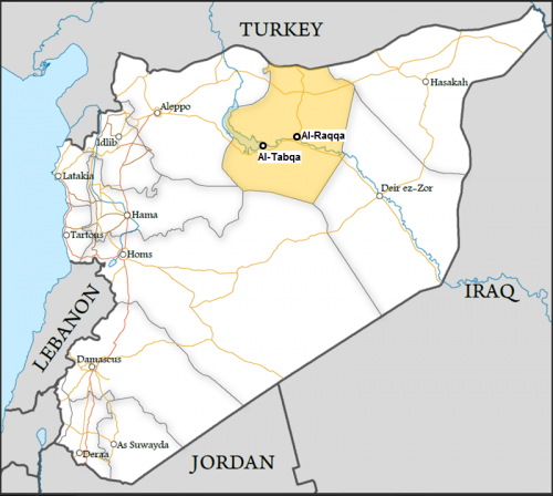 Syria map - Tabqa base