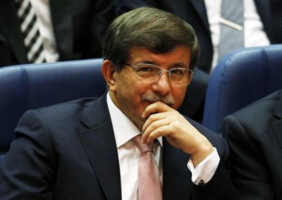 Turkey's Foreign Minister Ahmet Davutoglu attends a meeting at AK Party (AKP) headquarters in Ankara August 14, 2014. REUTERS/Umit Bektas