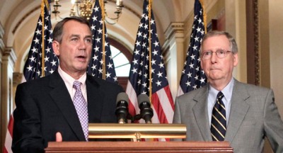 Both House Speaker John Boehner (R., Ohio) (  LEFT )  and Senate Minority Leader Mitch McConnell (R., Ky.)