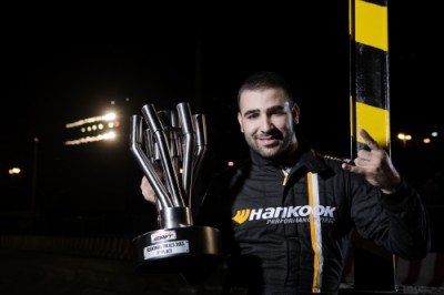 Winner Jad Himo poses for a portrait during Red Bull Car Park Drift Regional Final at World Trade Center in Dubai, United Arab Emirates on November 8th, 2013