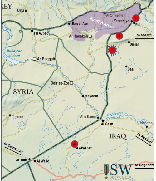 iraq syria  Rabia border crossing  map