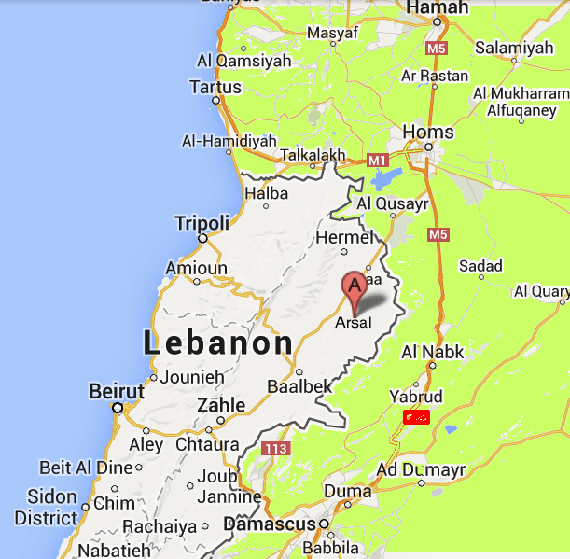 Lebanon Arsal Map 