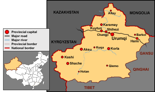 xinjiang-map china