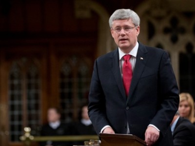 Prime Minister Stephen Harper speaks about the government's motion on a combat mission in Iraq, on Oct. 3. 