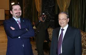 The Future parliamentary bloc, led by former PM Saad Hariri L) , and the majority Christian Change and reform bloc led by president Michel Aoun (R) named Hariri, a former prime minister and a Sunni leader, as their candidate for premier after Aoun was elected president.