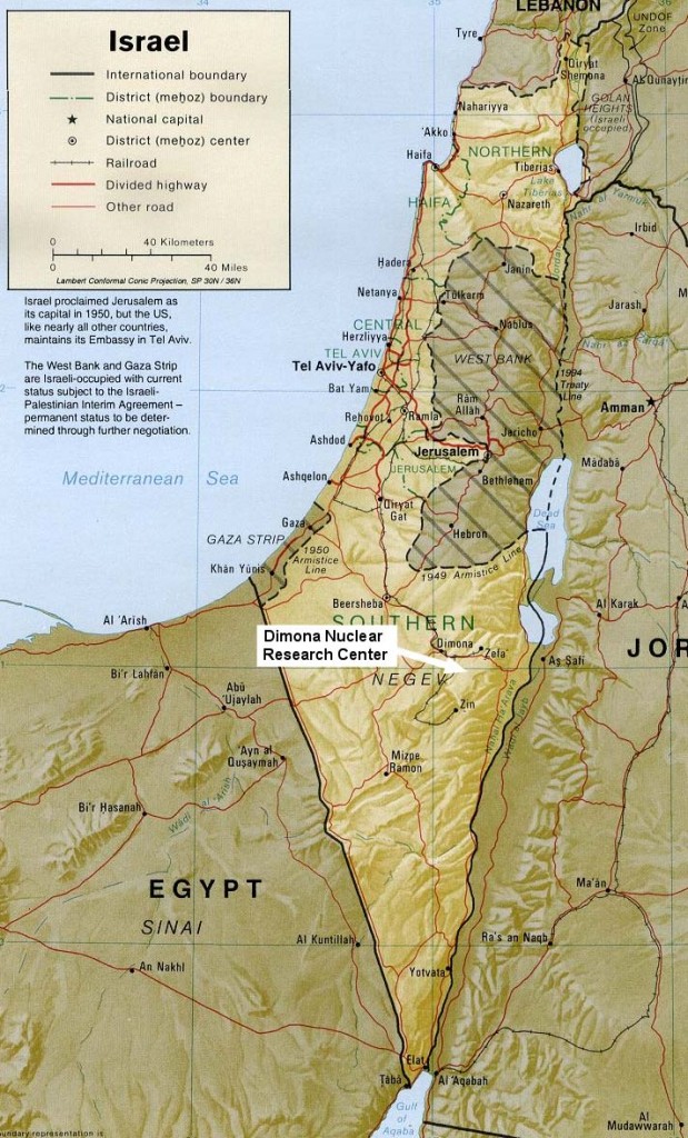 dimona, israel map