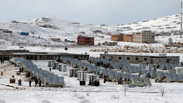 syrian refugees, lebanon snow