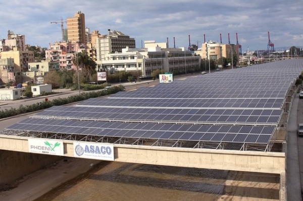 The Beirut River Solar Snake project reportedly started contributing to Lebanon's power network in April 2015. 