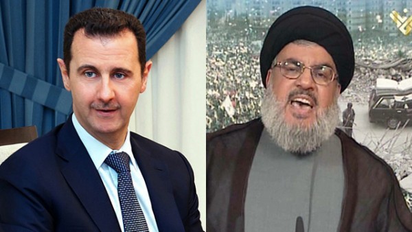 Syrian President Bashar al-Assad  (L) and the head of   Shiite militant group  Hezbollah Hassan Nasrallah