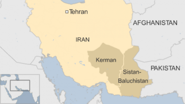 iran map, kerman, baluchistan