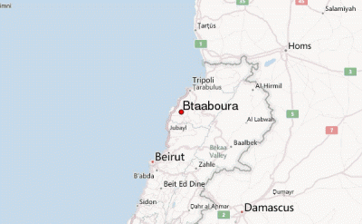 Btaaboura map, lebanon