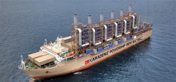 This photo shows one of the two Karadeniz Holding ships, which are   docked   at Lebanon ports . The ships have been  providing  about  280 megawatts of electricity to Lebanon for three years.  