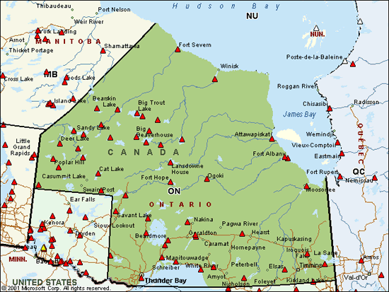 Ontario First Nation Of Attawapiskat Map 