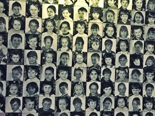 A photo displayed at the Chernobyl Museum in Kiev shows some of the children who died in the accident. (Photo: USA TODAY)