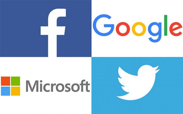 Facebook, Twitter, Google, Microsoft