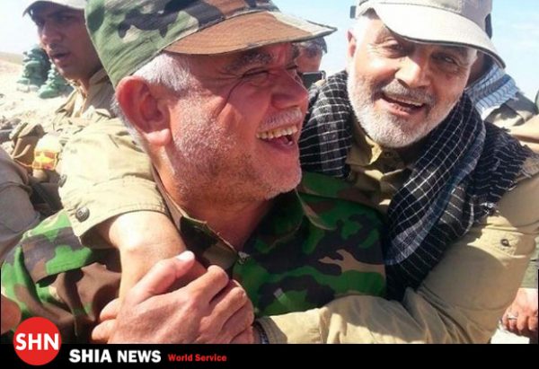 Hadi Al-Amiri , leader of the largest Iranian backed Shiite militia in Iraq the Popular Mobilisation Forces (PMF), , is shown with Iran's Gen. Qassem Soleimani who heads up all the Shiite militias outside Iran, the Quds Force. Amiri is the preferred candidates of Iran
