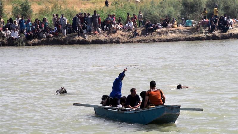 Iraqi civilians fleeing Fallujah drown, as life in the city has become ” worse than hell “