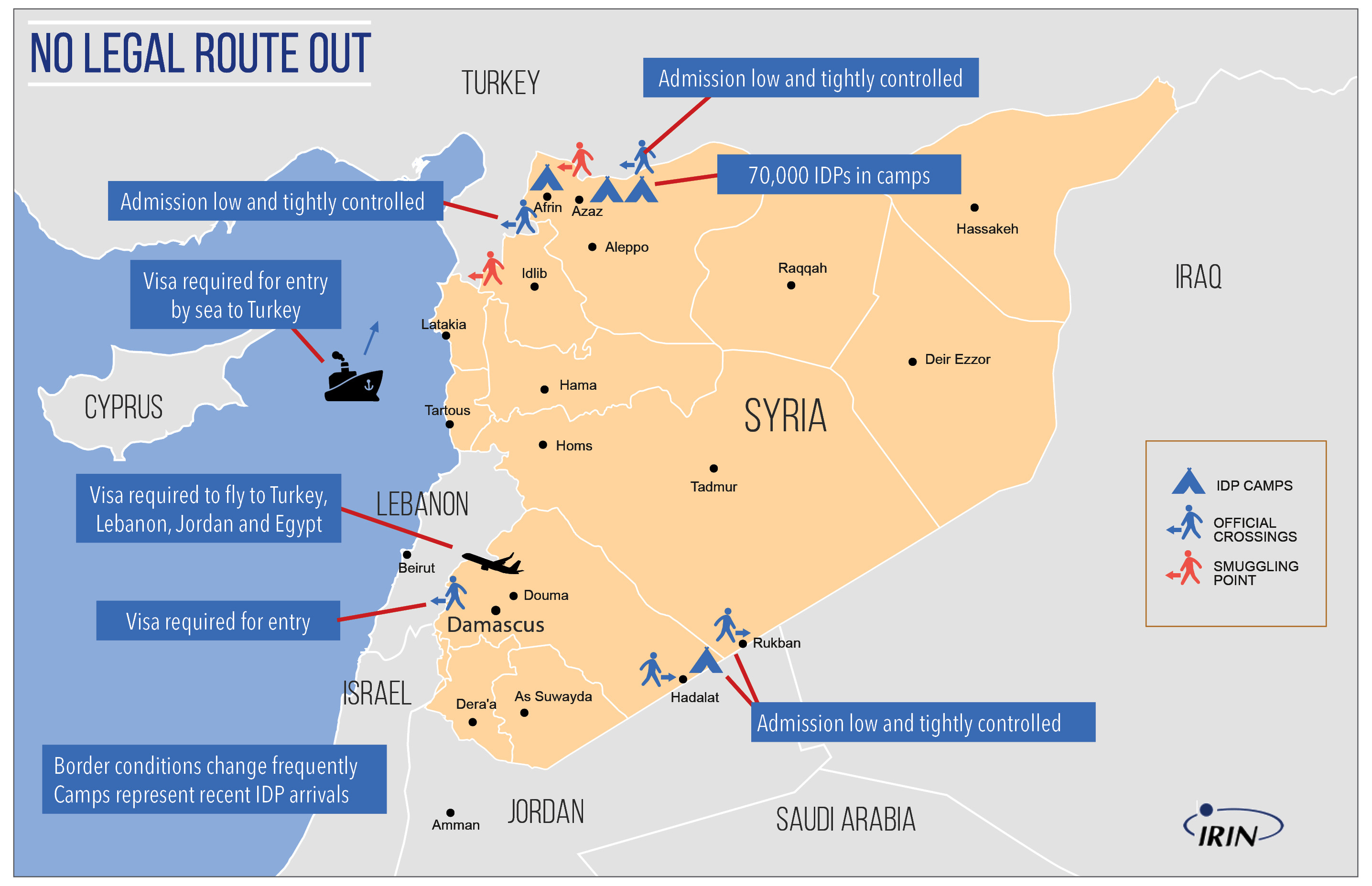 IRIN MAP SYRIA REFUGEES