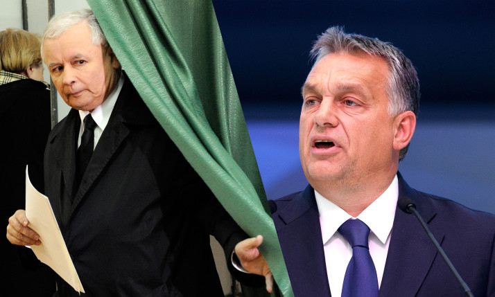 The PiS (Law and Justice) leader, Jarosław Kaczyński, and the Hungarian Prime Minister, Viktor Orban 