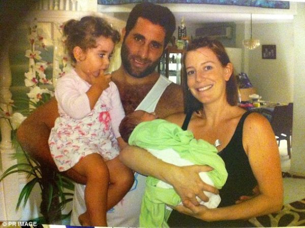 Sally Faulkner is pictured with her Lebanese husband Ali Elamine and their two children, Lahela and Noah, before Faulkner botched an abduction in Beirut