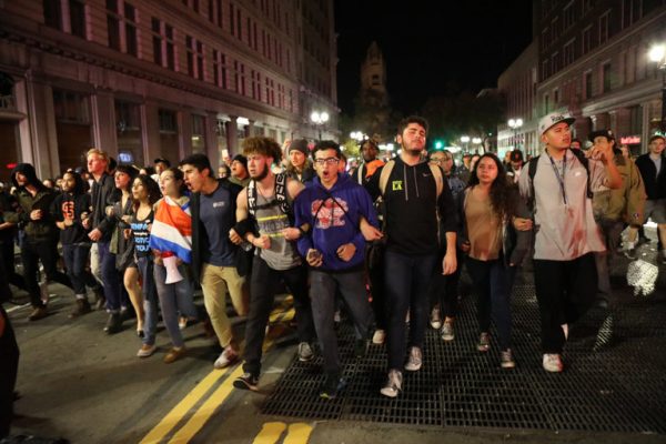 A demonstration in Oakland, Calif., against the election of Donald J. Trump as president. Credit Jim Wilson/The New York Times 