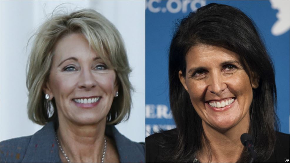 Donald Trump selected two Republican women on Wednesday who had unflattering things to say about him during the presidential campaign: South Carolina Gov. Nikki Haley (R) to serve as U.S. ambassador to the United Nations and charter school advocate Betsy DeVos (L) to lead the Department of Education.