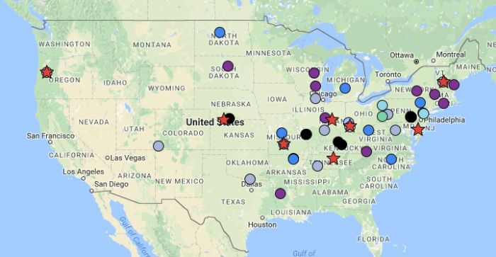 USA map showing the cities of Lebanon , courtesy Fadi BouKaram