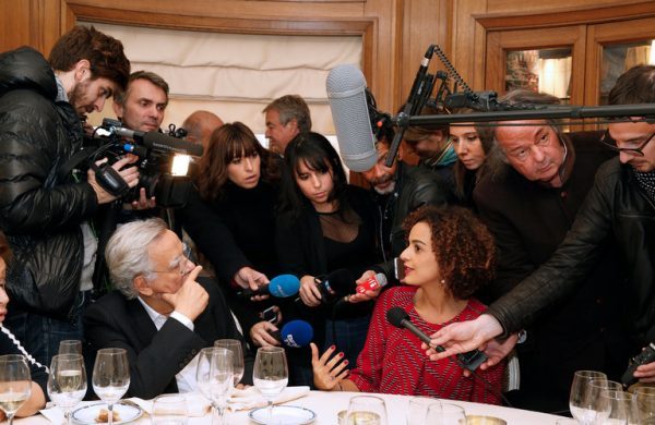 Leïla Slimani, a Moroccan -French  novelist, interviewed in Paris on Thursday after she won France’s top literary award, the Prix Goncourt. Credit Jacky Naegelen/Reuters 