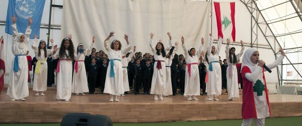 Students from Cadmus College in Tyre performed at the UNIFIL ceremony marking Lebanese Independence Day on 17 November 2016.
