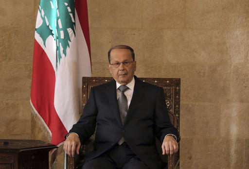 Lebanese President Michel Aoun, sits at the presidential palace in Baabda, east of Beirut, Lebanon, Monday, Oct. 31, 2016. Lebanon's parliament on Monday elected Michel Aoun, an 81-year-old former army commander and strong ally of the militant group Hezbollah, as the country's president, ending a more than two-year vacuum in the top post and a political crisis that brought state institutions perilously close to collapse. FM Gebran Bassil says Aoun was before Hezbollah's ally when he headed up the Change and Teform bloc but now he is allied with all the Lebanese AP Photo/Bilal Hussein)