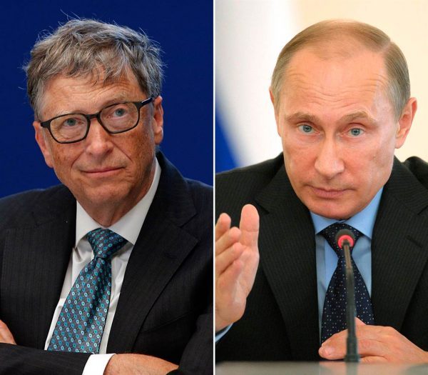 Microsoft co-founder Bill Gates and Russian President Vladimir Putin AP; Reuters