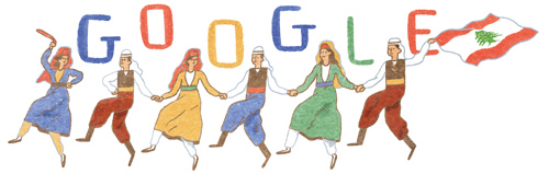 Google doodle of Lebanon independence day 2014