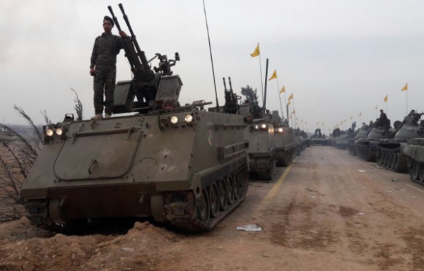 Hezbollah staged a parade in Qusair, Syria, featuring U.S.-made military armored personnel carriers and tanks.