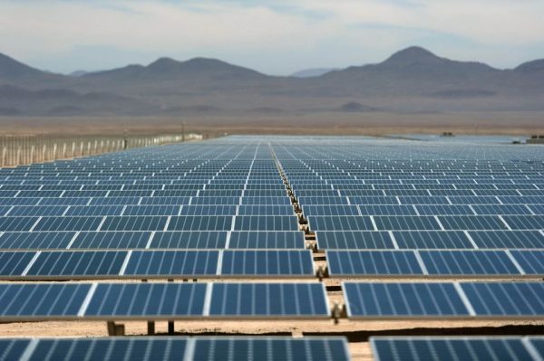 A solar farm in the Atacama desert, northern Chile. Photographer: Vladimir Rodas/AFP via Getty Images 
