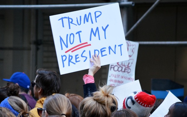 Thousands of protesters  across US say ‘Not My President’