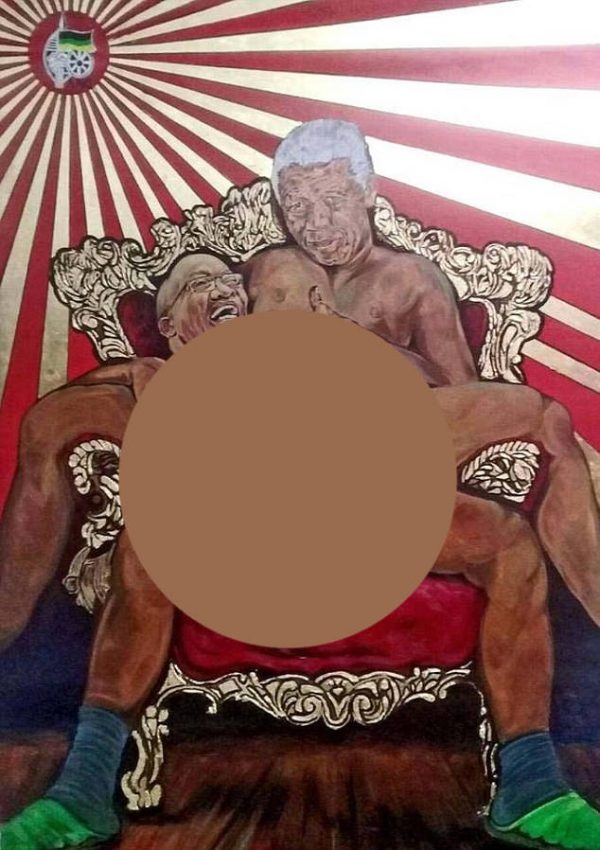 Zuma-Raping-Nelson-Mandela painting