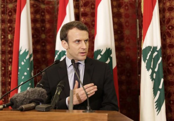 Emmanuel Macron on a visit to Lebanon, in January 2017.  He  and  Le Pen visited Lebanon during the camapaign