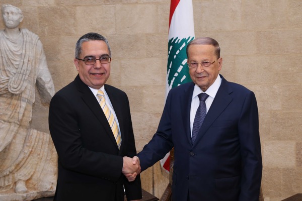 President Michel Aoun, received  Cuba's Deputy Foreign Minister Marcelino Medina  at the Baabda palace